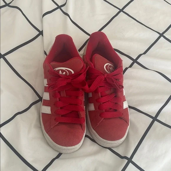 adidas | Shoes | Adidas Red And White Campus Sneakers | Poshmark
